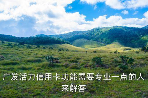 廣發(fā)活力信用卡功能需要專業(yè)一點的人來解答