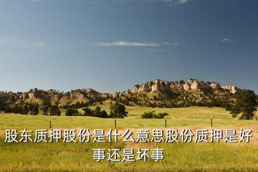 股東質(zhì)押股份是什么意思股份質(zhì)押是好事還是壞事