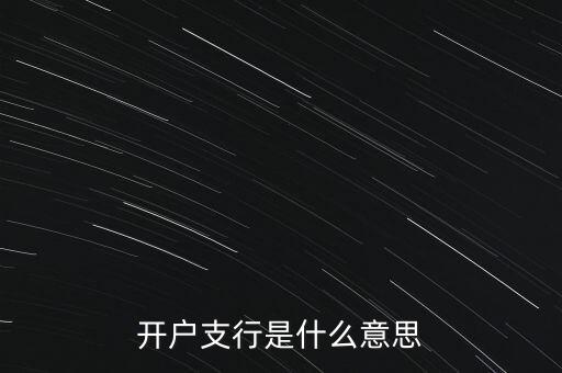 開戶銀行支行地是什么意思，開戶支行是什么意思