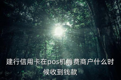 建行POs什么時候到賬，建行的POS機什么時候到賬