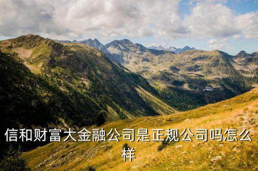信和財(cái)富大金融公司是正規(guī)公司嗎怎么樣