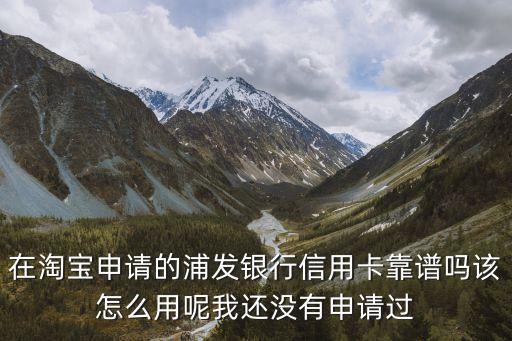 浦發(fā)淘寶聯(lián)名卡 額度是多少錢，在淘寶申請(qǐng)的浦發(fā)銀行信用卡靠譜嗎該怎么用呢我還沒(méi)有申請(qǐng)過(guò)