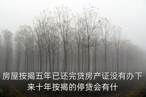 房屋按揭五年已還完貸房產(chǎn)證沒有辦下來十年按揭的停貸會有什