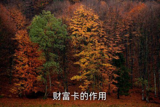 財(cái)富卡的作用