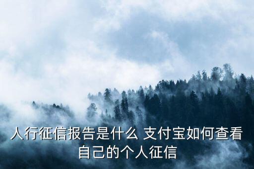 人行征信報告是什么 支付寶如何查看自己的個人征信