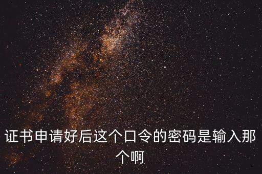 證書申請好后這個口令的密碼是輸入那個啊
