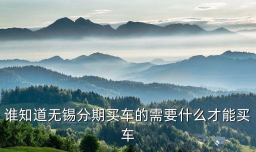 誰知道無錫分期買車的需要什么才能買車