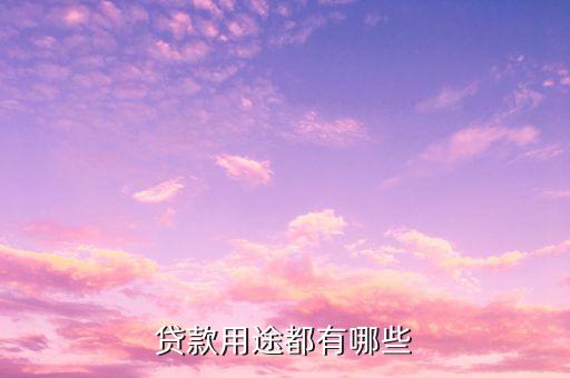 貸款用途都有哪些
