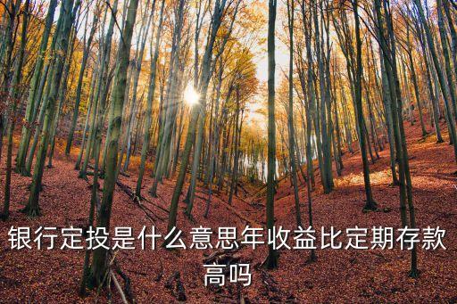 行投是什么意思是什么意思，銀行定投是什么意思年收益比定期存款高嗎