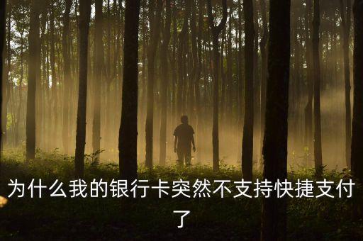 為什么我的銀行卡突然不支持快捷支付了