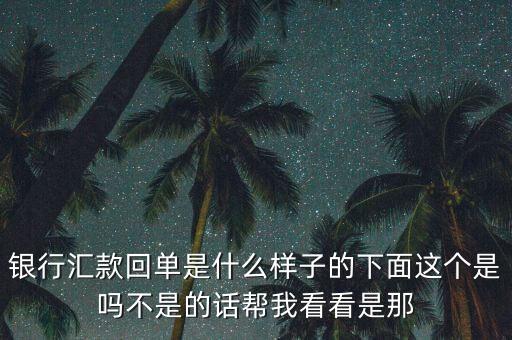 銀行匯款回單是什么樣子的下面這個是嗎不是的話幫我看看是那