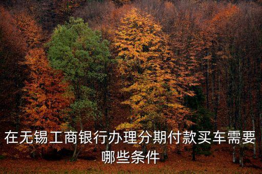 在無錫工商銀行辦理分期付款買車需要哪些條件