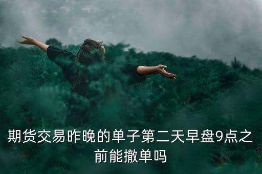 期貨交易昨晚的單子第二天早盤9點之前能撤單嗎