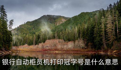 銀行的冠字號(hào)是什么，銀行自動(dòng)柜員機(jī)打印冠字號(hào)是什么意思