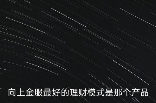 向上金服最好的理財模式是那個產(chǎn)品