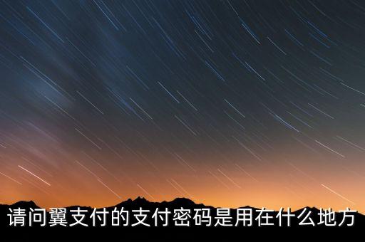 請問翼支付的支付密碼是用在什么地方