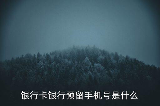 銀行卡銀行預(yù)留手機(jī)號(hào)是什么