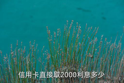 信用卡直接取2000利息多少