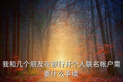 我和幾個(gè)朋友在銀行開(kāi)個(gè)人聯(lián)名帳戶需要什么手續(xù)