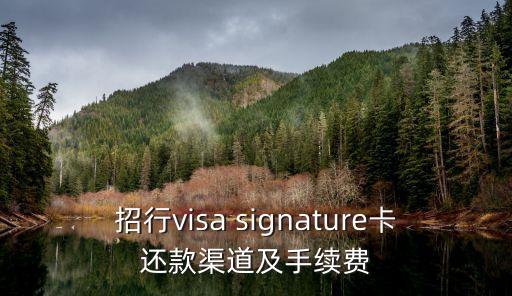 招行visa signature卡還款渠道及手續(xù)費(fèi)