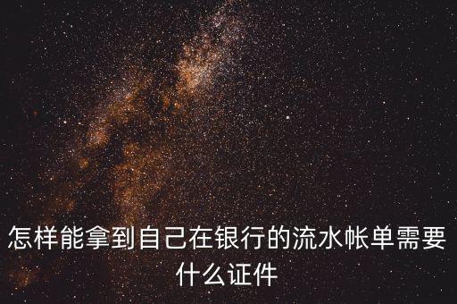 怎樣能拿到自己在銀行的流水帳單需要什么證件