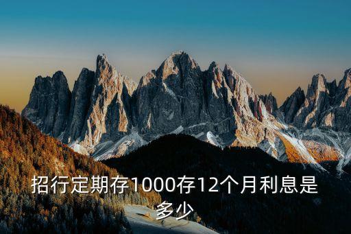 招行定期存1000存12個(gè)月利息是多少