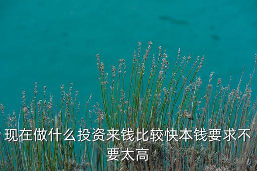 現(xiàn)在做什么投資來錢比較快本錢要求不要太高