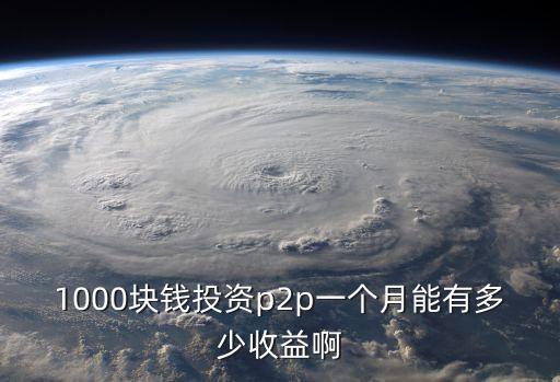 1000塊錢投資p2p一個(gè)月能有多少收益啊