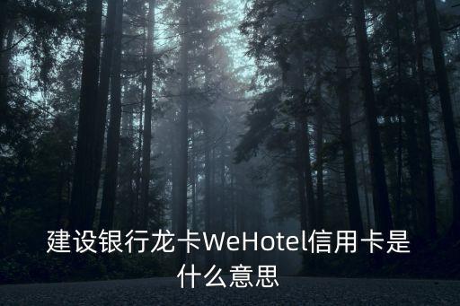 建設(shè)銀行龍卡WeHotel信用卡是什么意思