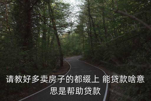 請教好多賣房子的都綴上 能貸款啥意思是幫助貸款