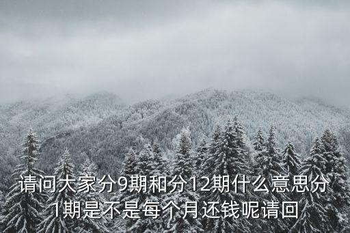 快貸分幾期是什么意思，請(qǐng)問大家分9期和分12期什么意思分1期是不是每個(gè)月還錢呢請(qǐng)回