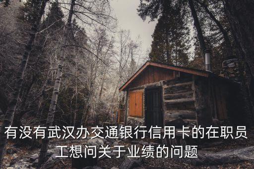 銀行開卡業(yè)績什么意思，有沒有武漢辦交通銀行信用卡的在職員工想問關(guān)于業(yè)績的問題