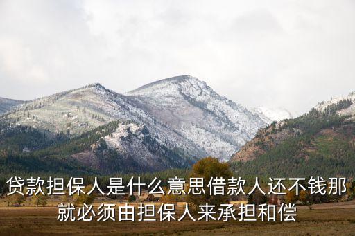 貸款擔(dān)保人是什么意思借款人還不錢(qián)那就必須由擔(dān)保人來(lái)承擔(dān)和償