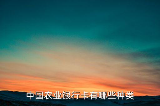 中國農(nóng)業(yè)銀行卡有哪些種類