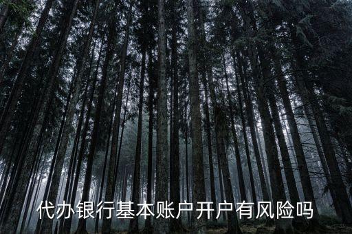 代辦銀行基本賬戶開戶有風險嗎