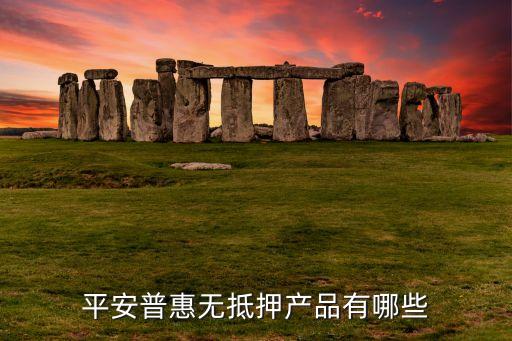 平安普惠無抵押產(chǎn)品有哪些