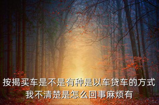 什么是以車貸車，什么叫以貸養(yǎng)車 以車還貸