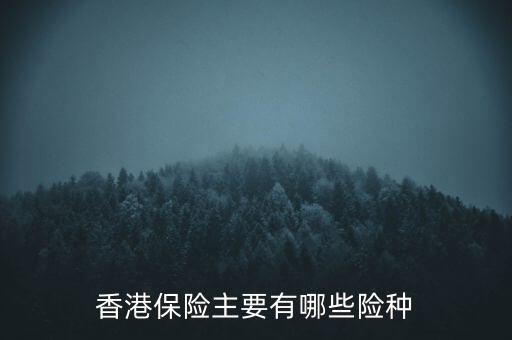 香港保險主要有哪些險種