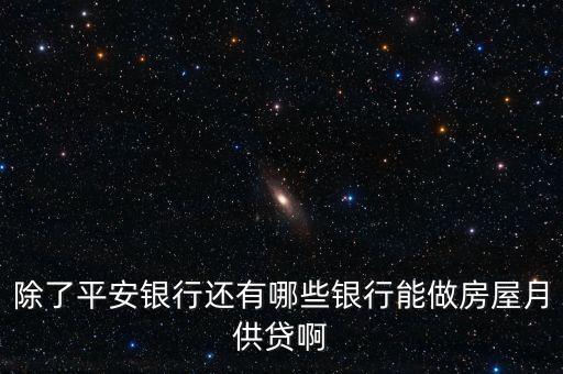 除了平安銀行還有哪些銀行能做房屋月供貸啊