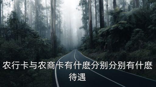 農(nóng)行卡與農(nóng)商卡有什麼分別分別有什麼待遇