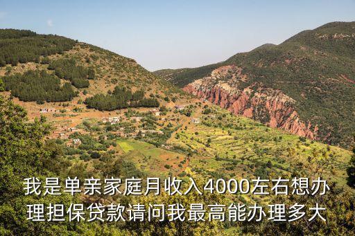 我是單親家庭月收入4000左右想辦理擔(dān)保貸款請(qǐng)問我最高能辦理多大