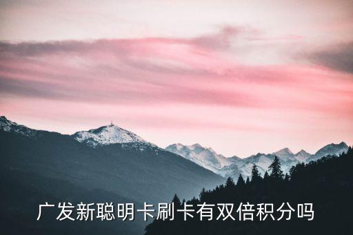 廣發(fā)新聰明卡刷卡有雙倍積分嗎