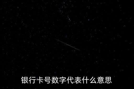 銀行卡里的數字是什么意思，銀行卡上各個數字代表了什么意思