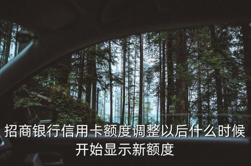招商銀行信用卡額度調(diào)整以后什么時候開始顯示新額度