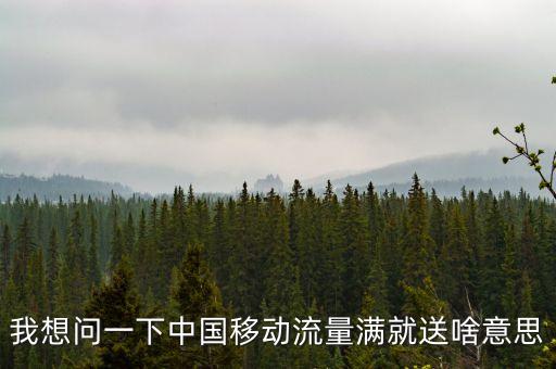 我想問(wèn)一下中國(guó)移動(dòng)流量滿就送啥意思