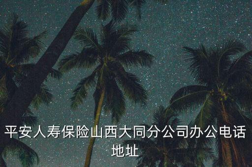 平安人壽保險山西大同分公司辦公電話地址