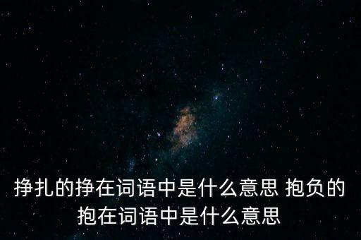 掙扎的掙在詞語(yǔ)中是什么意思 抱負(fù)的抱在詞語(yǔ)中是什么意思