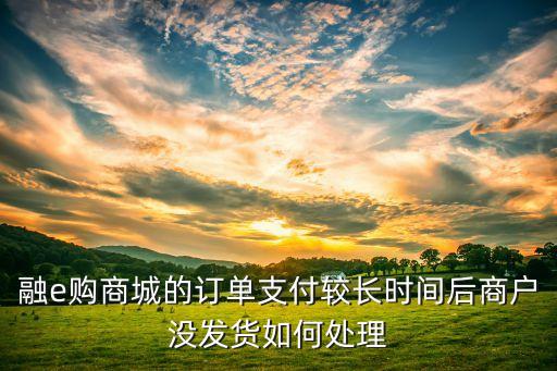 融e購商城的訂單支付較長時(shí)間后商戶沒發(fā)貨如何處理