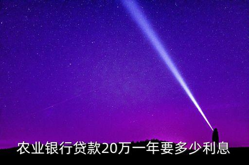 農(nóng)業(yè)銀行的房貸年利率是多少，農(nóng)業(yè)銀行貸款20萬一年要多少利息