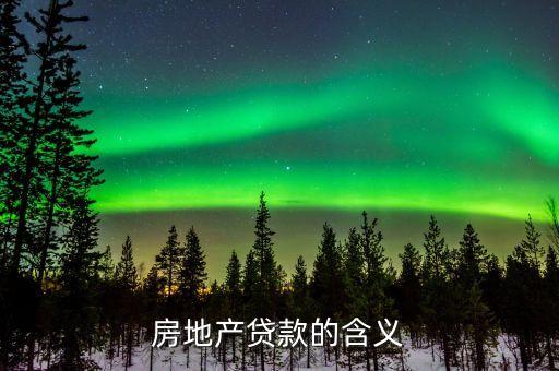 房地產(chǎn)貸款的含義